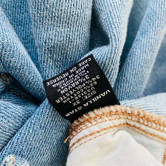 Vanilla Star | Cargo Short Drawstring Waist Side Pockets Light Wash NWT 3X - Picture 6 of 10